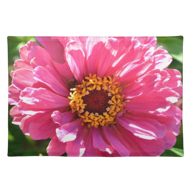 Elegant classic pink floral flower mum daisy placemat (Front)
