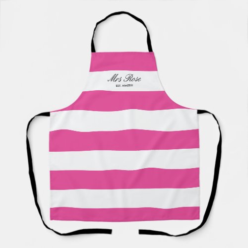 Elegant Classic Pink Stripe First Anniversary Gift Apron