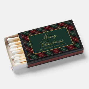 Elegant Classic Plaid Christmas Matchboxes