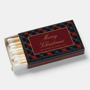 Elegant Classic Plaid Christmas Matchboxes