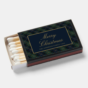 Elegant Classic Plaid Christmas Matchboxes