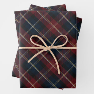Elegant Classic Plaid Christmas Wrapping Paper Sheets
