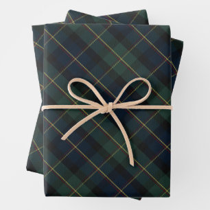 Elegant Classic Plaid Christmas Wrapping Paper Sheets