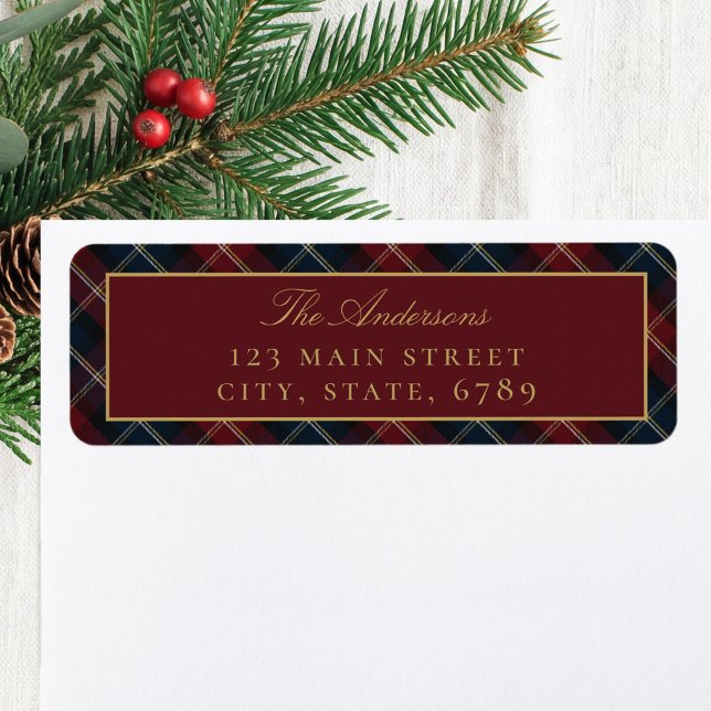 Elegant Classic Plaid Return Address Label (Creator Uploaded)