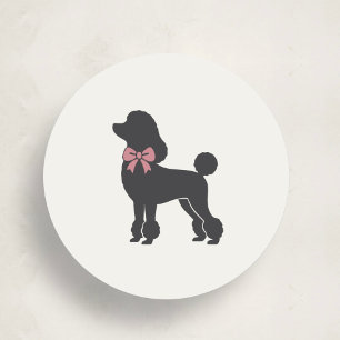Elegant Classic Poodle Seal Sticker