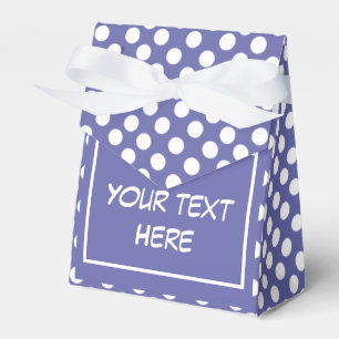 Elegant classic purple white polka dots periwinkle favor boxes