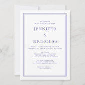 Elegant Classic Purple White Virtual Wedding Invitation (Front)