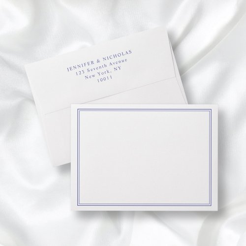 Elegant Classic Purple White Wedding Address Envelope