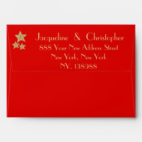 Elegant classic red  gold wedding invitation      envelope