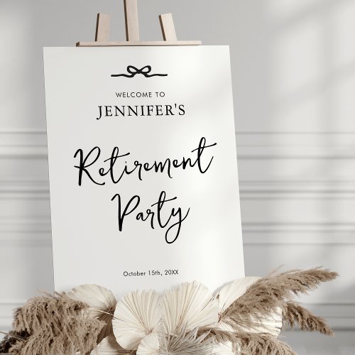 Elegant Classic Retirement Party Welcome Sign