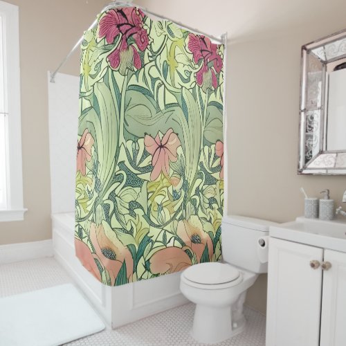 Elegant Classic Retro Pattern Floral Shower Curtain