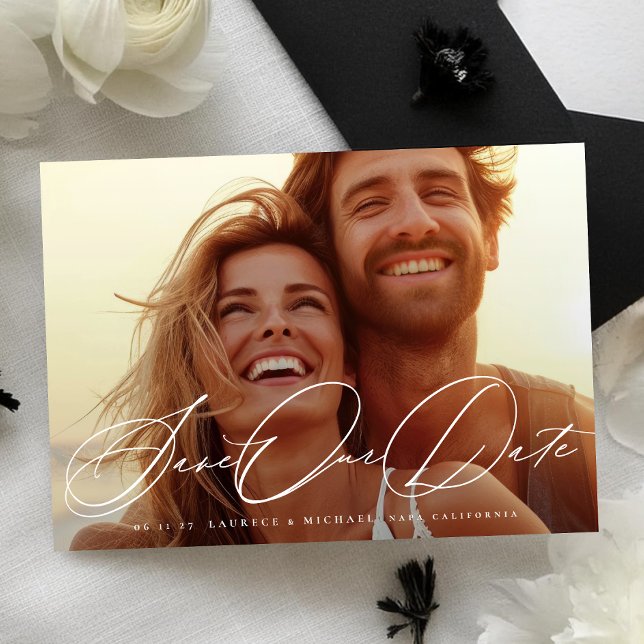 Elegant Classic Romantic Photo Wedding Save The Date (Creator Uploaded)