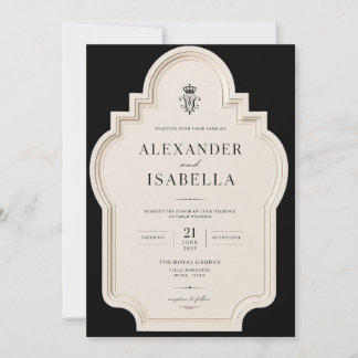 Elegant Classic Royal Wedding Invitation | Luxury
