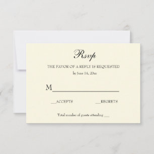 Elegant Classic RSVP Ivory and Black