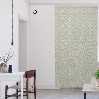 Elegant Classic Sage Green on Cream Floral Damask Blackout Curtains