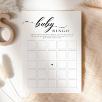 Elegant Classic Script Baby Shower Bingo Game Invitation