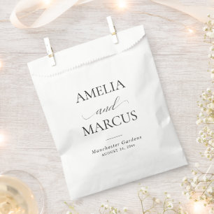 Elegant Classic Script Calligraphy Wedding Favor Bag