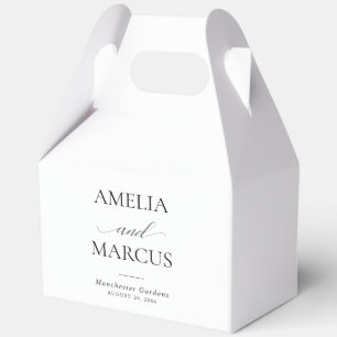 Elegant Classic Script Calligraphy Wedding Favor Boxes