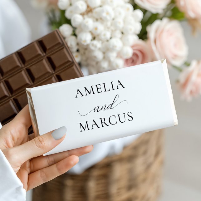 Elegant Classic Script Calligraphy Wedding Hershey Bar Favors (Creator Uploaded)