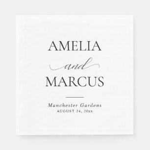 Elegant Classic Script Calligraphy Wedding Napkins