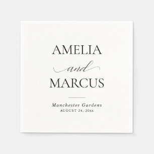 Elegant Classic Script Calligraphy Wedding Napkins