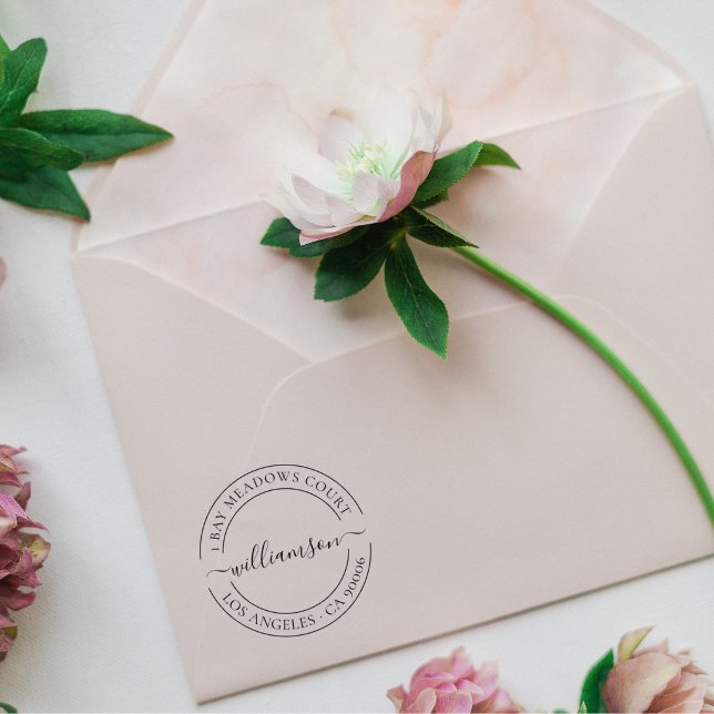 Elegant Classic Script Name Return Address Rubber Stamp (Creator Uploaded)