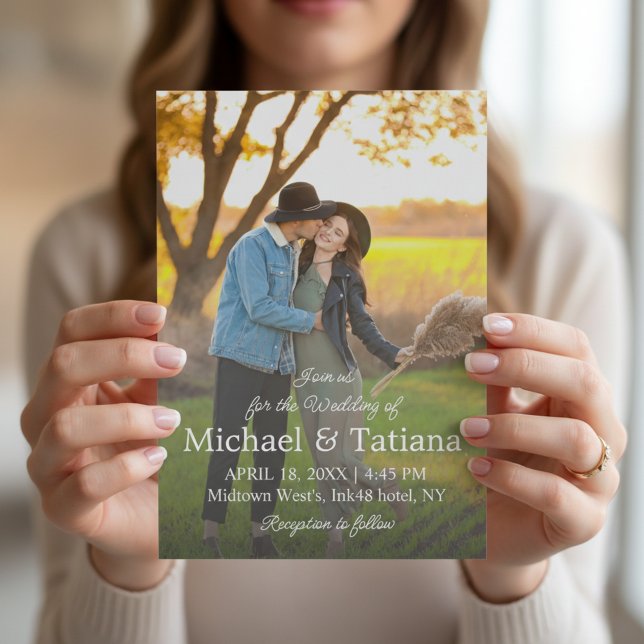 elegant classic script photo wedding invitation flyer (Creator Uploaded)