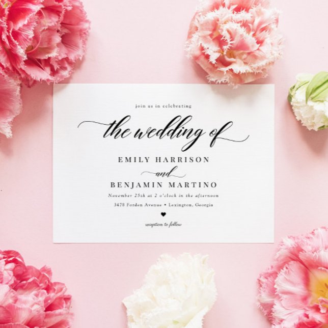 Elegant Classic Script Simple Wedding Invitation (Creator Uploaded)