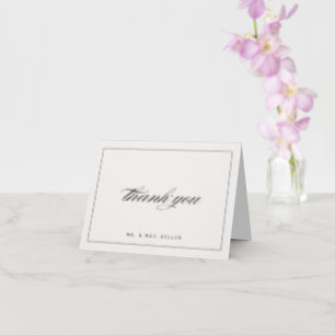 Elegant Classic Script Wedding Letterpress Thank You Card