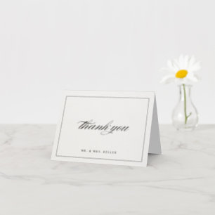 Elegant Classic Script Wedding Letterpress Thank You Card