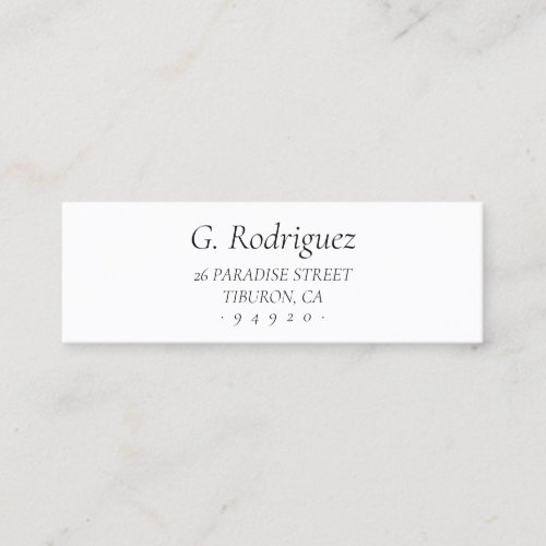 Elegant Classic Serif Font  Address 05  Mini Business Card