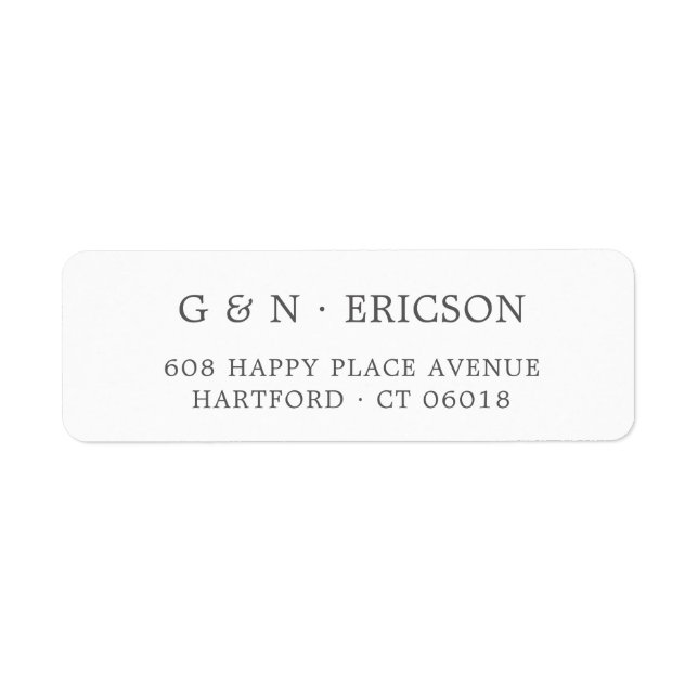 Elegant Classic Silver Gray Wedding Return Address Label (Front)