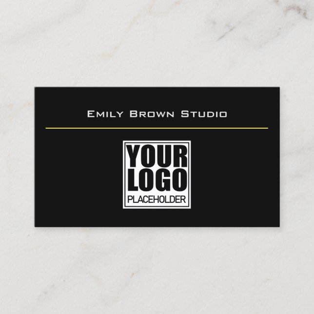 Elegant Classic Simple Black Studio Logo Template Business Card (Front)