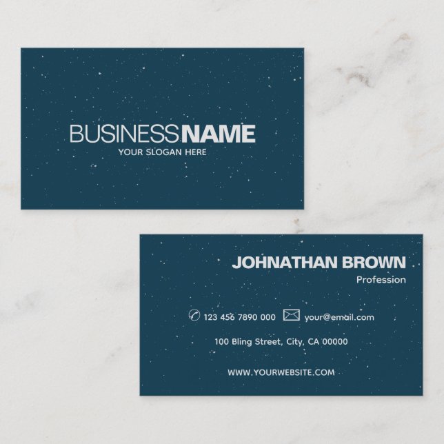 Elegant Classic Simple Dark Blue Sparkle Glitter  Business Card (Front/Back)
