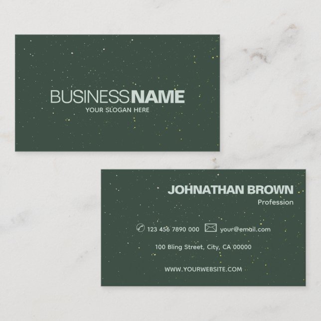 Elegant Classic Simple Dark Green Sparkle Glitter  Business Card (Front/Back)