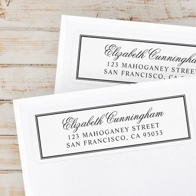 Elegant Classic Simple Frames Return Address Label | Zazzle
