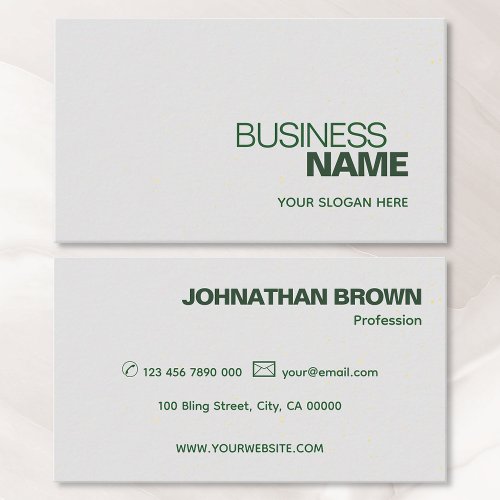 Elegant Classic Simple Green Gray Sprinkles Modern Business Card