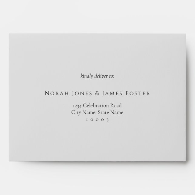 Elegant Classic Simple Light Gray Addressed Envelope (Front)