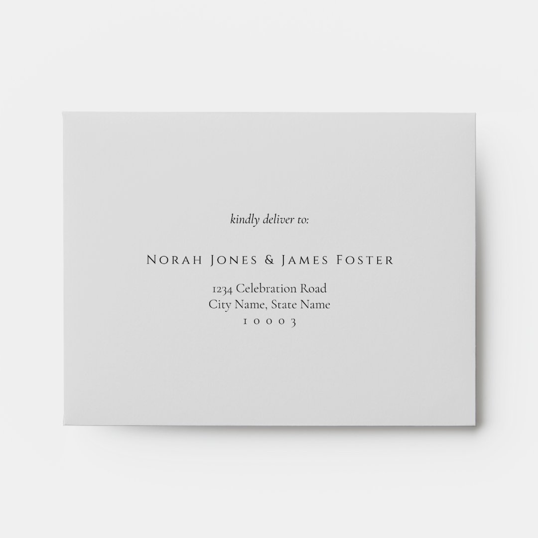 Elegant Classic Simple Light Gray RSVP envelope Zazzle