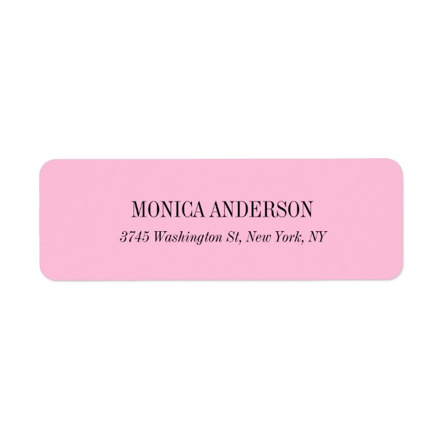 Elegant Classic Simple Pink Unique Original Label (Front)