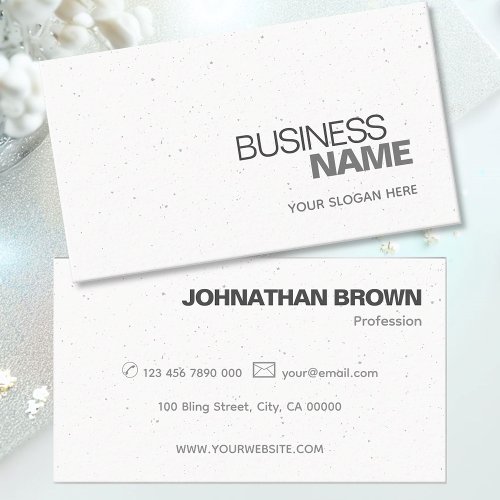 Elegant Classic Simple White Gray Sprinkles Modern Business Card