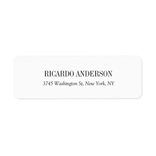 Elegant Classic Simple White Professional Plain Label (Front)