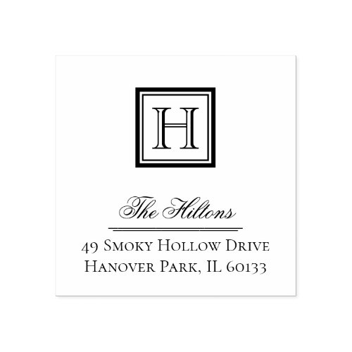 Elegant Classic Square Monogram Stamp