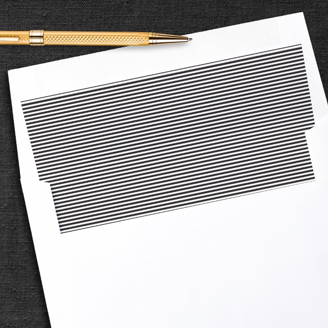 Elegant Classic Stripe Black & White Wedding Envelope Liner (Creator Uploaded)