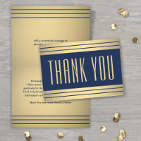 Elegant Classic Stripes Navy Blue and Gold Folded