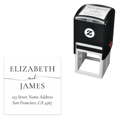 Elegant Classic Stylish Typography Return Address Self_inking Stamp