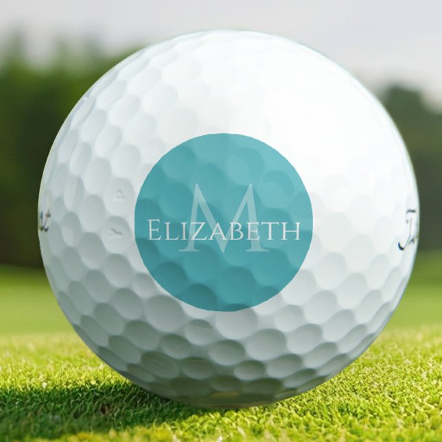 Elegant Classic Teal Monogram Name Personalized Golf Balls (Teal Monogram Golf Balls – Fresh, Personalized Style with a Modern Edge)