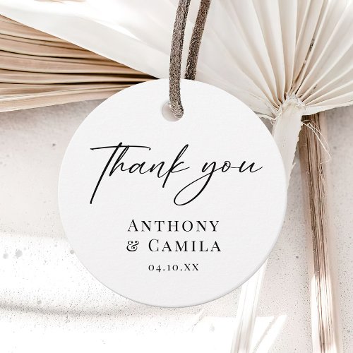 Elegant Classic Thank You Wedding Favor Tags