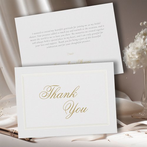 Elegant Classic Triple Frame Ivory Bridal Shower Thank You Card