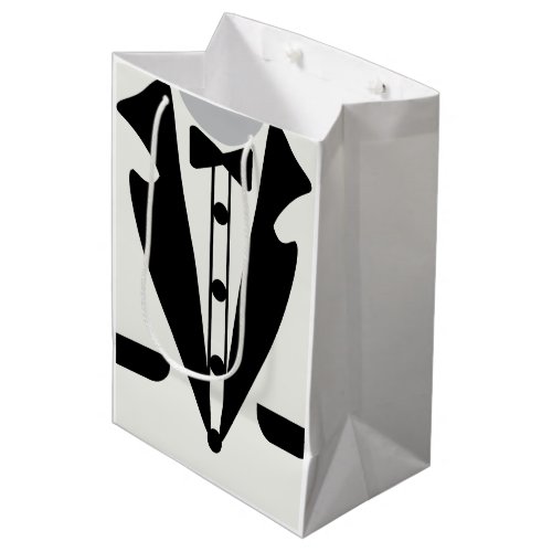 Elegant Classic Tuxedo Bow Tie Graduation Medium Gift Bag